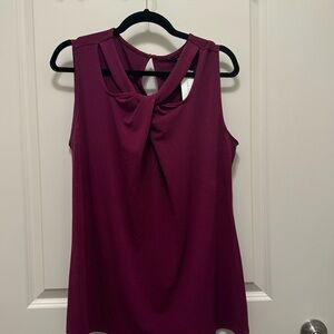 Twist Neckline Knit Tank Top